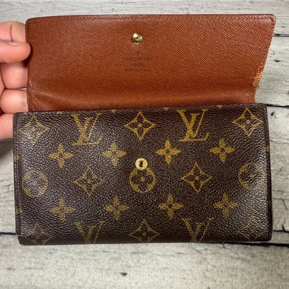 Louis Vuitton Portefeuille Sarah Long Bifold Wallet Monogram Leather Canvas - Picture 7 of 16